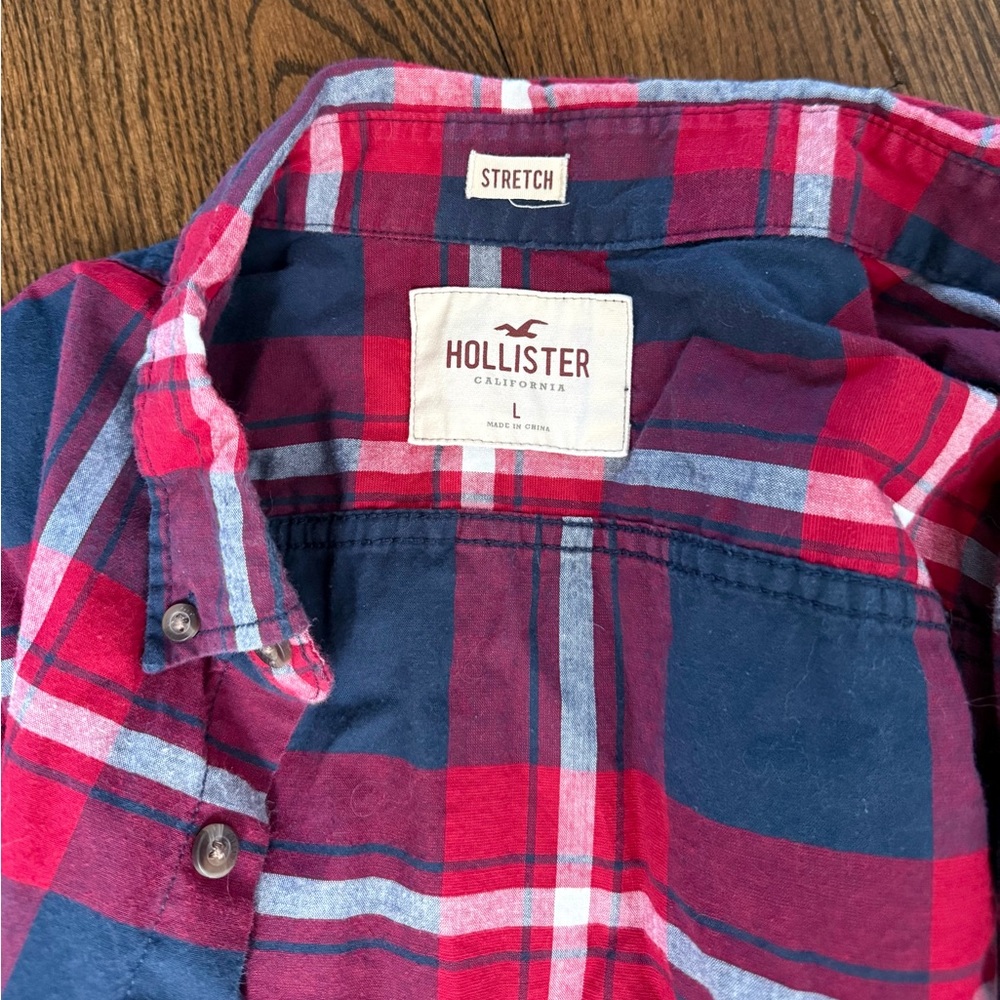 Hollister Vibrant Plaid Shirt in Red and Blue